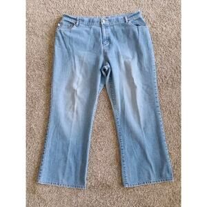 Womens Duck Head Blue Denim Jeans Wide Leg 18 Short 38x28 Measured